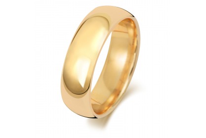 9ct Yellow Gold Court 6mm Heavyweight Band